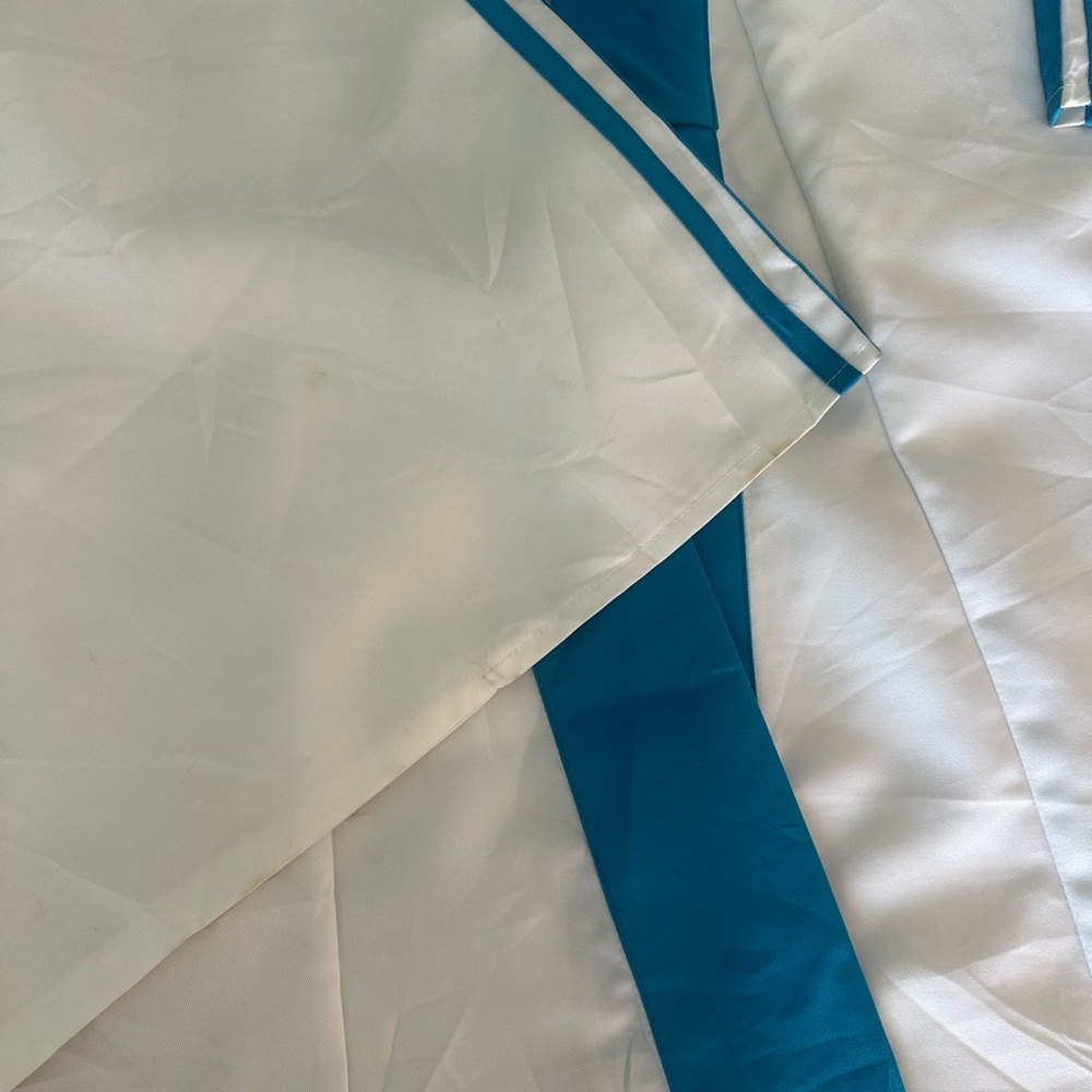 White Kimono Adidas Jacket with Teal Trim - Picture 14 of 16